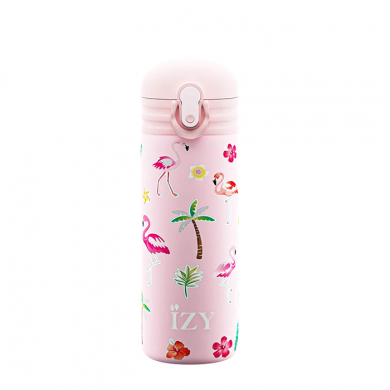 IZY Kinderflasche, Thermoskanne, Pink Flamingo, 350 ml, inkl. Geschenkbox, Art.-Nr. IZY9005