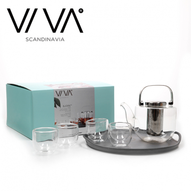 VIVA Bjorn Teeset, Kanne 0,65 l, 4 Tassen 50ml, Tablett, Art.-Nr. V32801