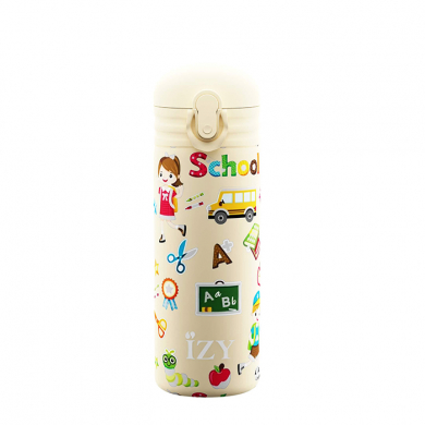 IZY Kinderflasche, Thermoskanne, Yellow School, 350 ml, inkl. Geschenkbox, Art.-Nr. IZY9007