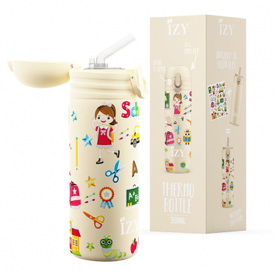 IZY Kinderflasche, Thermoskanne, Yellow School, 350 ml, inkl. Geschenkbox, Art.-Nr. IZY9007