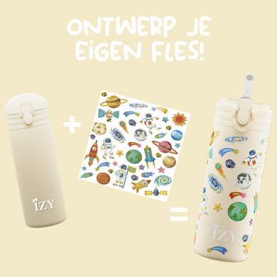 IZY Kids Bottle, Thermo Bottle, Yellow Space, 350 ml, incl. giftbox, item no. IZY9008