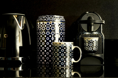 Images d'Orient Tasse mit Geschenkbox, Kaokab, 250 ml, blau schwarz weiß, Art.-Nr. POR232031