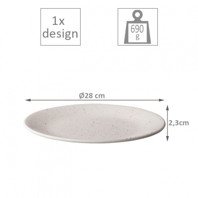 Q Authentic, Teller, Tinto White, Ø 28 cm, Art.-Nr. QU63001