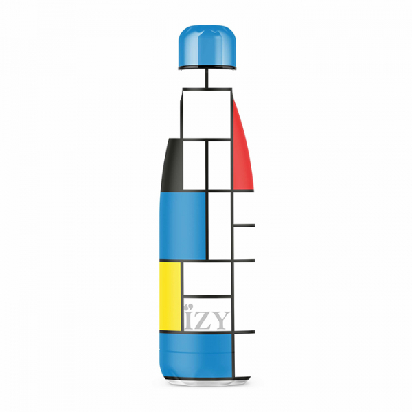 IZY Bottle, Art Collection, Thermo Bottle, Mondriaan, 500 ml, incl. giftbox, item no. IZY13005