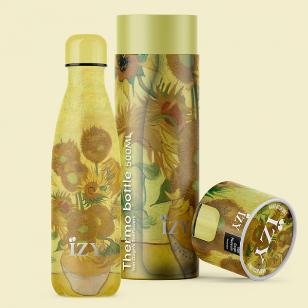 IZY Bottle, Art Collection, Thermoskanne, Van Gogh - Sunflowers, 500 ml, inkl. Geschenkbox, Art.-Nr. IZY6004