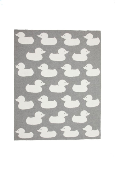 Casalanas Kinderdecke, 100% Baumwolle, 100 x 80 cm, Enten Motiv, verschiedene Farben
