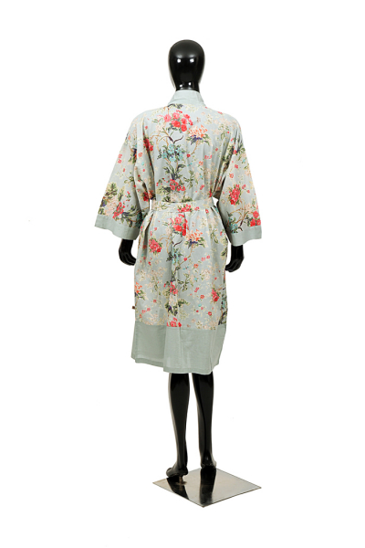 Casalanas Kimono Mantel, Sakura, 107x62 cm, türkis-rosa, 100% Baumwolle, Art.-Nr. 3177