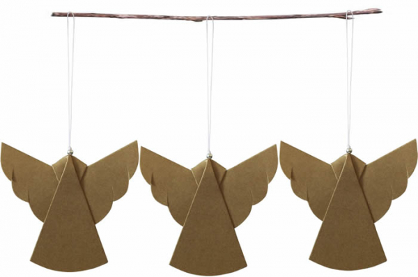 Casalanas Christmas tree decoration, golden angel, 10x10 cm, gold, item no. 3313
