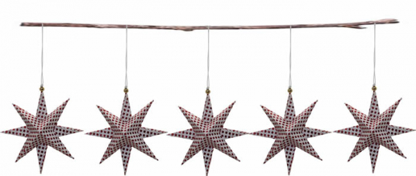Casalanas Christbaumschmuck, rot gepunkteter Stern, 9,5x9,5 cm, rot-weiß, Art.-Nr. 3344