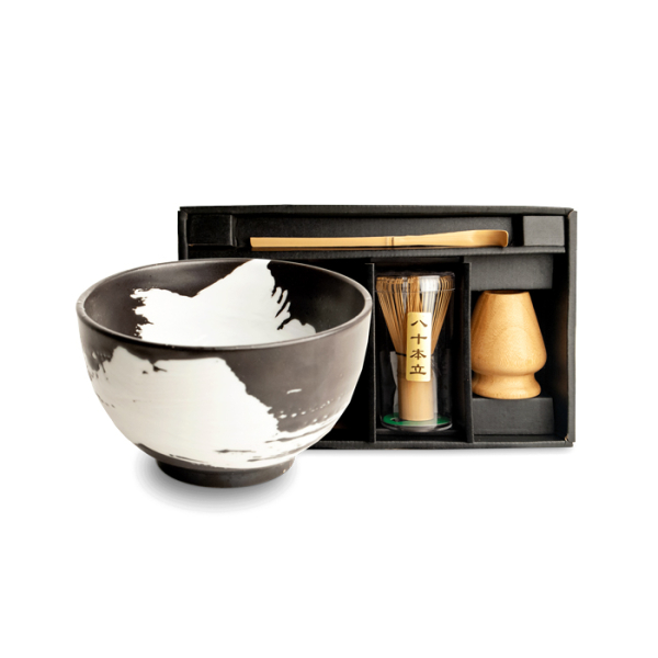 EDO Japan, Matchaset, Kuro shiro, Ø13x7 cm, 4Pcs, Item No. 6042096