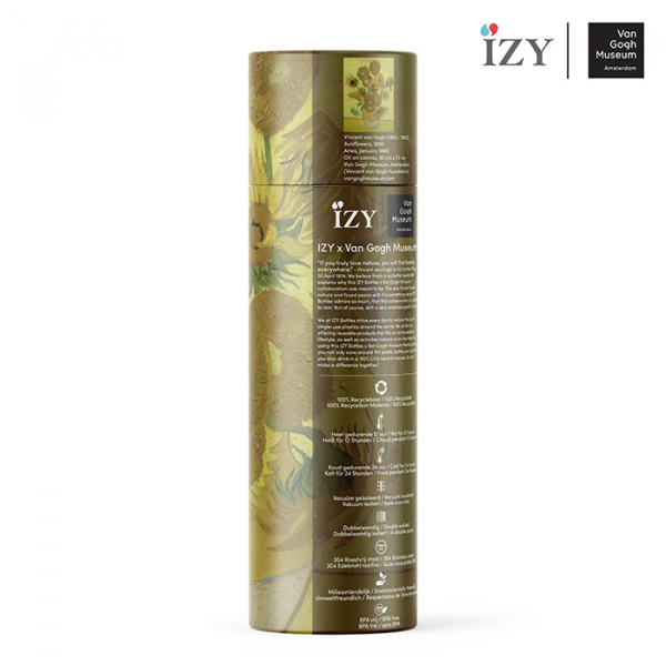 IZY Bottle, Art Collection, Thermoskanne, Van Gogh - Sunflowers, 500 ml, inkl. Geschenkbox, Art.-Nr. IZY6004