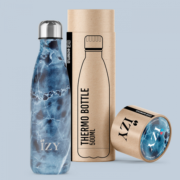 IZY Bottle, Orignal Collection, Thermo Bottle, Marble Blue, 500 ml, incl. giftbox, item no. IZY5002
