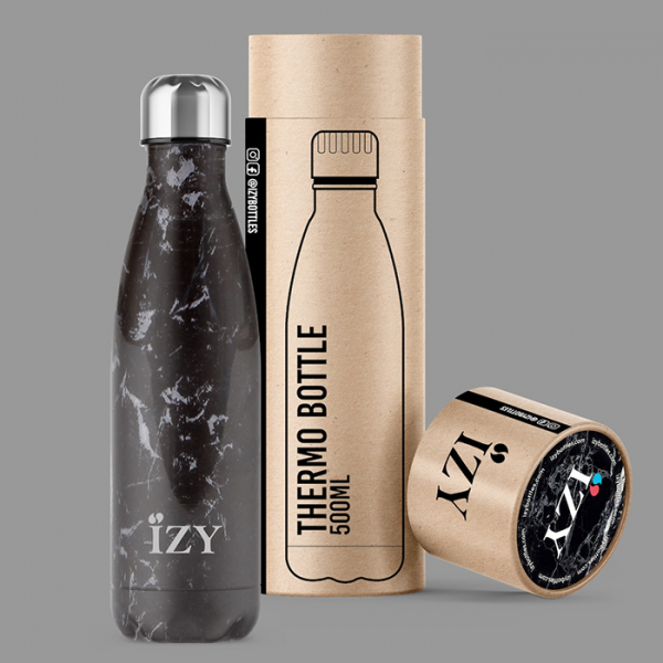 IZY Bottle, Orignal Collection, Thermoskanne, Marble Black, 500 ml, inkl. Geschenkbox, Art.-Nr. IZY5004