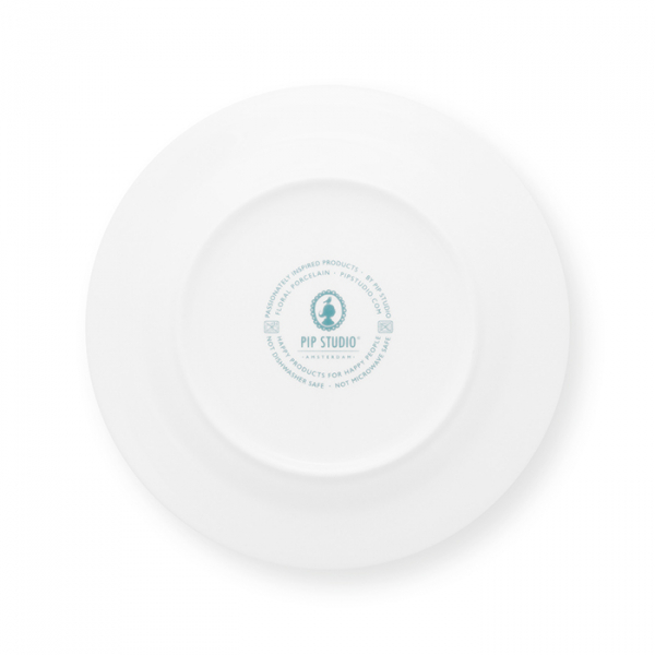 Pip Studio, Plate, Flower Festival Scallop, Red- Light Blue, Ø 26,5 cm, Art.-Nr. 51.001.286