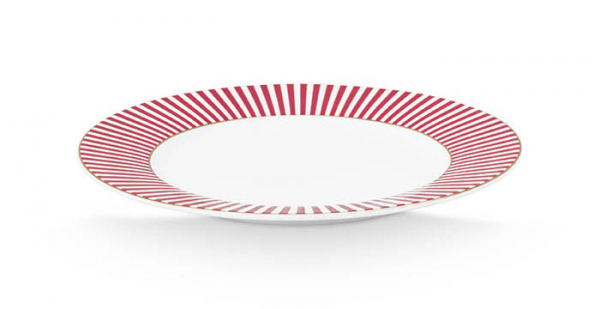 Pip Studio, Teller, Royal Stripes Dunkelrosa, Ø 17 cm, Art.-Nr.51.001.344