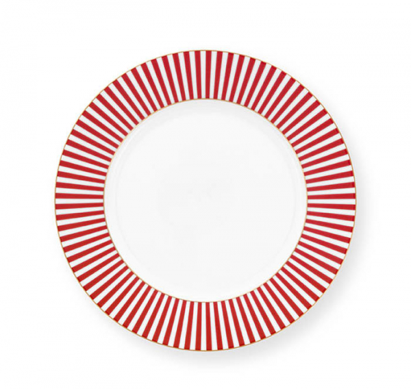 Pip Studio, Teller, Royal Stripes Dunkelrosa, Ø 21 cm, Art.-Nr.51.001.345