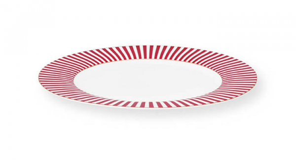 Pip Studio, Teller, Royal Stripes Dunkelrosa, Ø 26.5 cm, Art.-Nr.51.001.347