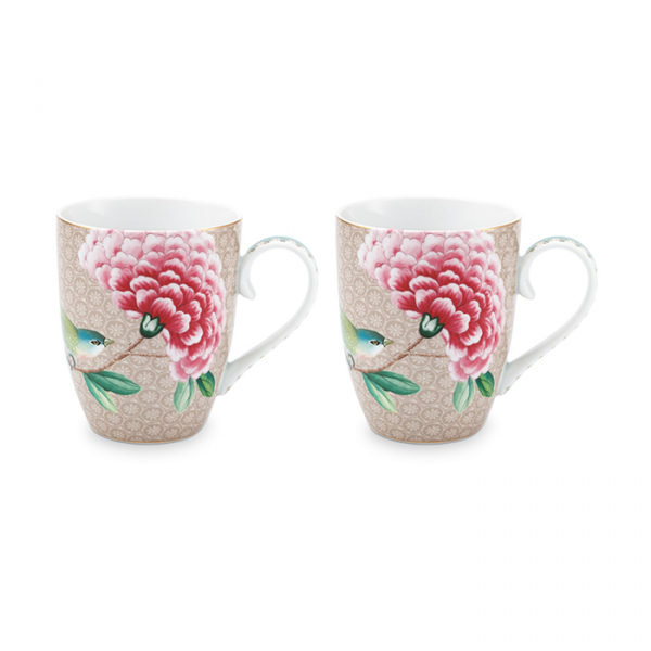 Pip Studio, Mugset, Blushing Birds Khaki , 350 ml, Art.-Nr. 51.002.204