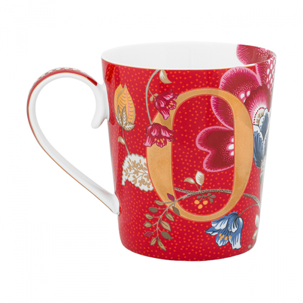 Pip Studio, Tasse, Alphabet Mug Blushing Birds Red O, 350 ml, Art.-Nr. 51.002.264