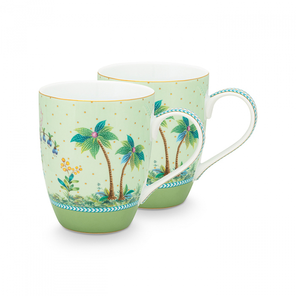 Pip Studio, Tassenset, Jolie Gold Dots Green, 350 ml, Art.-Nr. 51.002.301