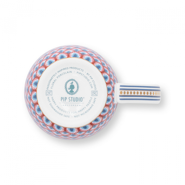 Pip Studio, Tasse,Flower Festival Scallop Rot-Hellblau, 145 ml, Art.-Nr. 51.002.306