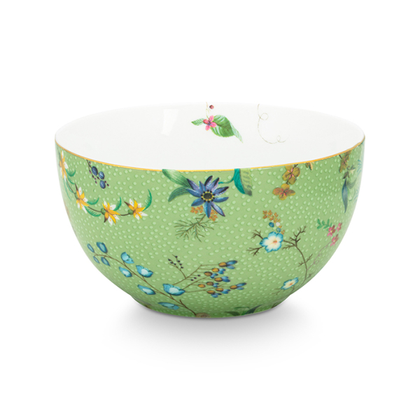 Pip Studio, Bowl, Jolie Flowers Green, Ø 12 cm, Art.-Nr. 51.003.181