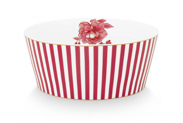 Pip Studio, Schale, Royal Stripes Dunkelrosa, Ø15 cm, Art.-Nr.51.003.227