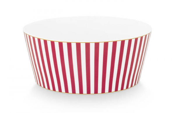 Pip Studio, Schale, Royal Stripes Dunkelrosa, Ø15 cm, Art.-Nr.51.003.227