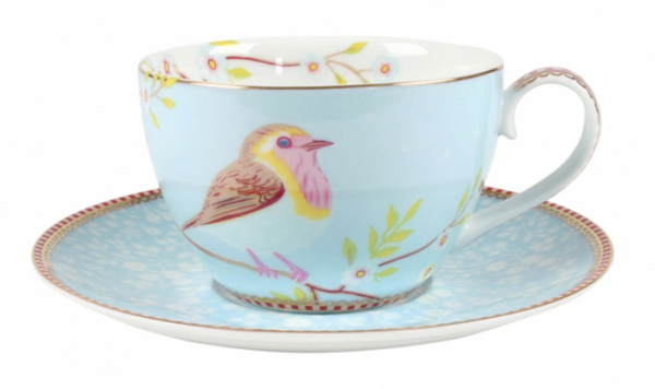 Pip Studio, Tassenset mit Untersetzer, Early Bird Blue, 280 ml, Art.-Nr. 51.004.103