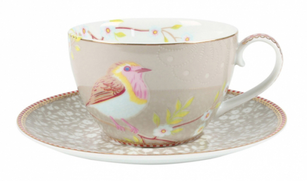 Pip Studio, Tassenset mit Untersetzer, Early Bird Khaki, 280 ml, Art.-Nr. 51.004.102