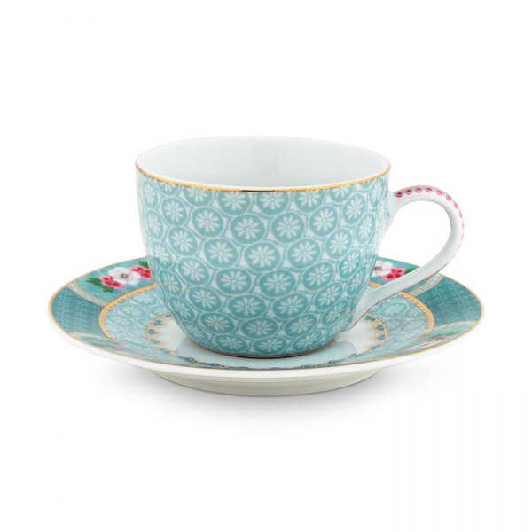 Pip Studio, Espressocup with Saucer, Blushing Birds Blue, 120 ml, Art.-Nr. 51.004.081
