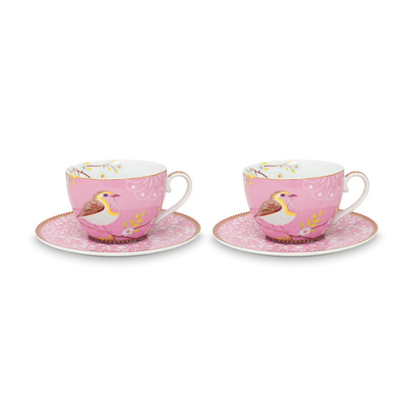 Pip Studio, Tassenset mit Untersetzer, Early Bird Pink, 280 ml, Art.-Nr. 51.004.101