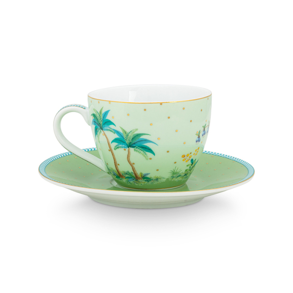 Pip Studio, Espressocup with Saucer, Jolie Gold Dots Green, 120 ml, Art.-Nr. 51.004.130