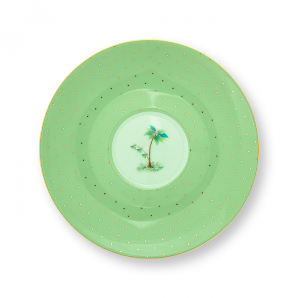 Pip Studio, Tasse mit Untersetzer, Jolie Gold Dots Green, 280 ml, Art.-Nr. 51.004.131