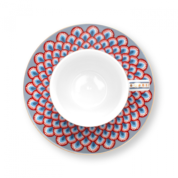 Pip Studio, Espressotassen Set mit Untersetzer, Flower Festival, Hellblau, 120 ml, Art.-Nr. 51.004.138