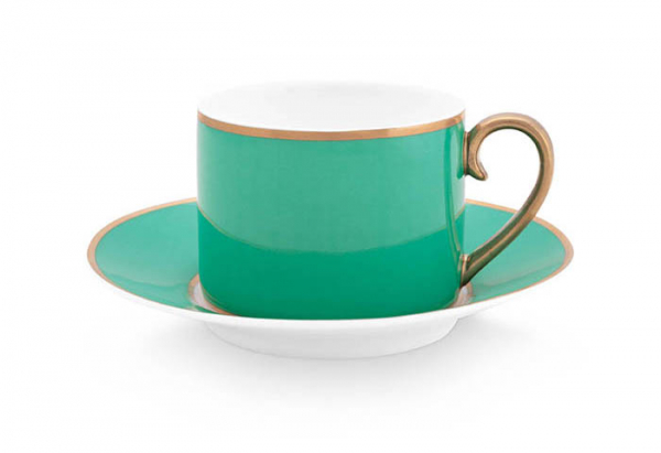 Pip Studio, Cup & Saucer, Pip Chique Gold-Green, 220 ml, Item.no.-Nr. 51.004.155