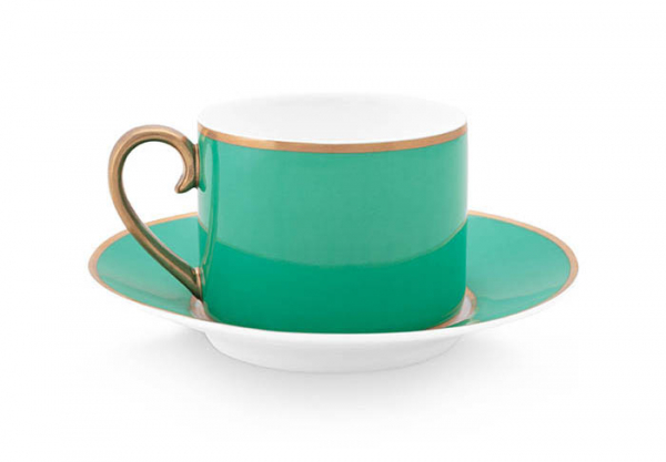 Pip Studio, Cup & Saucer, Pip Chique Gold-Green, 220 ml, Item.no.-Nr. 51.004.155
