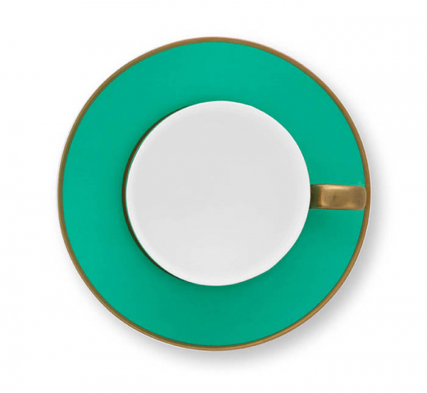 Pip Studio, Cup & Saucer, Pip Chique Gold-Green, 220 ml, Item.no.-Nr. 51.004.155