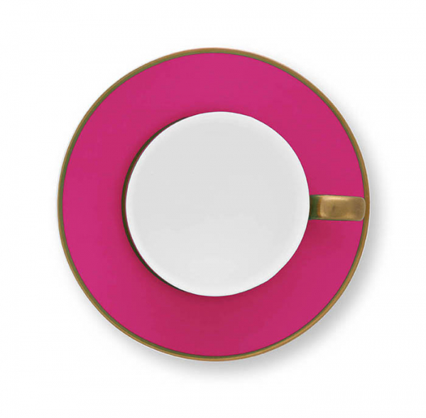 Pip Studio, Tasse mit Untersetzer, Pip Chique Gold-Rosa,220 ml, Art.-Nr. 51.004.157