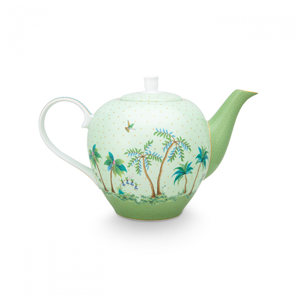 Pip Studio, Tea Pot Large, Jolie Gold Dots Green, 1.6 Ltr., Art.-Nr. 51.005.063