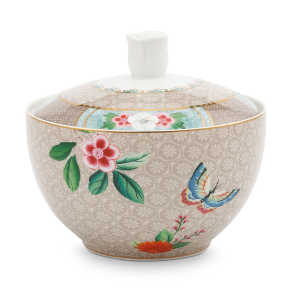 Pip Studio, Sugar Bowl, Blushing Birds Khaki , 300 ml, Art.-Nr. 51.008.034