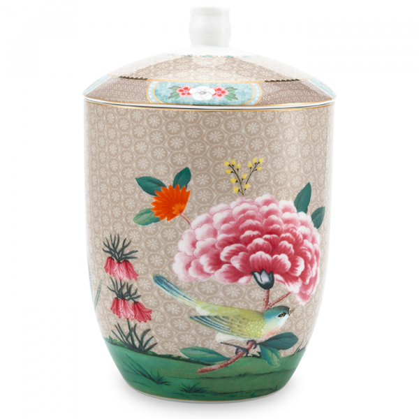 Pip Studio, Aufbewarungsglas, Blushing Birds Khaki, 1.5ltr, Art.-Nr. 51.009.029