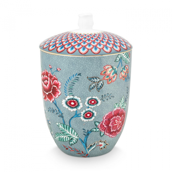 Pip Studio, Storage Jar, Flower Festival Light Blue  1.5 ltr., Art.-Nr. 51.009.035