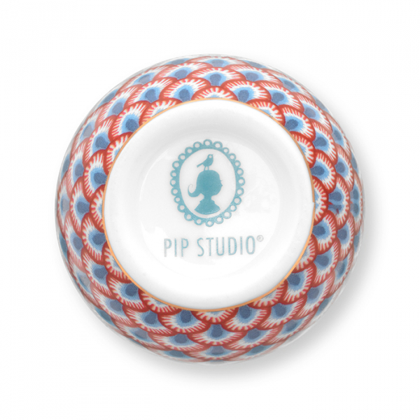 Pip Studio, Egg Cup, Flower Festival Scallop, Red-Light Blue, Art.-Nr. 51.011.033