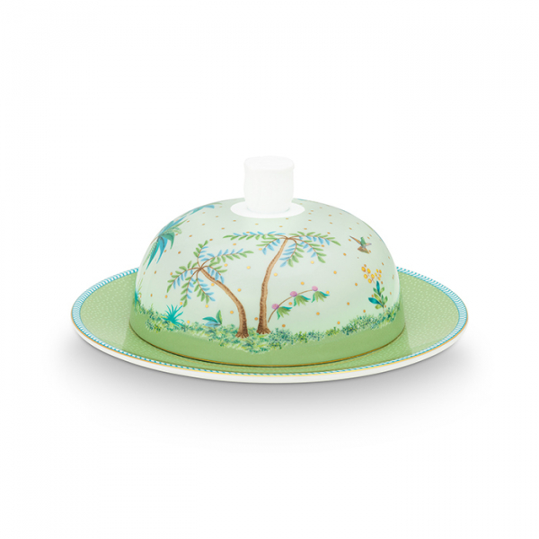 Pip Studio, Butterdose, Jolie Gold Dots Green, 17x8 cm, Art.-Nr. 51.018.122