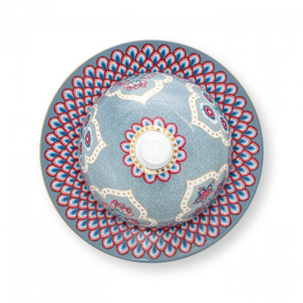 Pip Studio, Butterdose, Flower Festival Deco, Hellblau, 17x8, Art.-Nr. 51.018.130