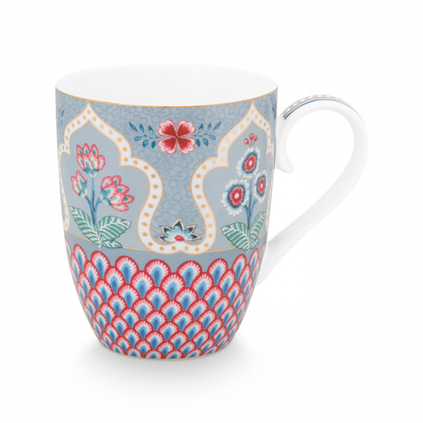 Pip Studio, Tasse, Flower Festival Scallop Deco, Hellblau, 350 ml, Art.-Nr. 51.002.309