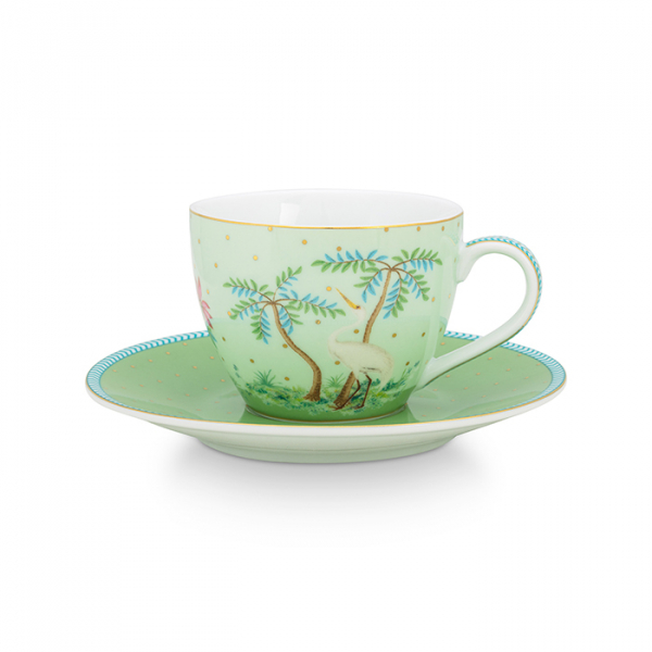 Pip Studio, Espressocup with Saucer, Jolie Gold Dots Green, 120 ml, Art.-Nr. 51.004.130