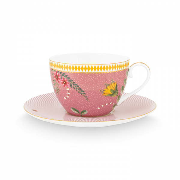 Pip Studio, Tasse mit Untersetzer, La Majorelle Dark Pink, 280 ml, Art.-Nr. 51.004.134