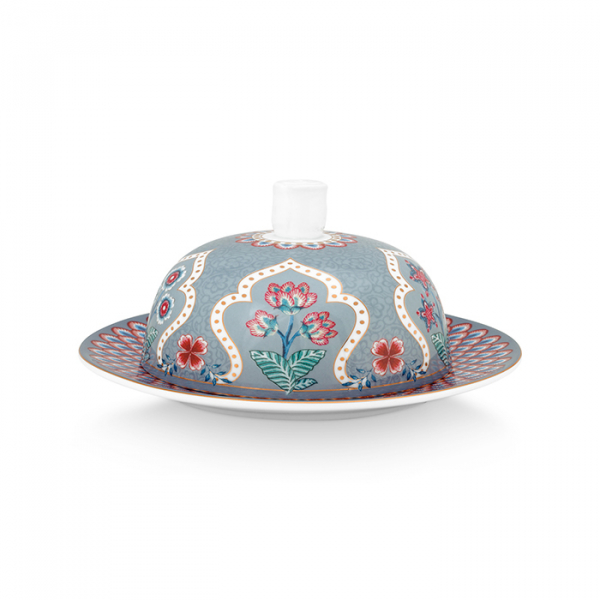 Pip Studio, Butterdose, Flower Festival Deco, Hellblau, 17x8, Art.-Nr. 51.018.130